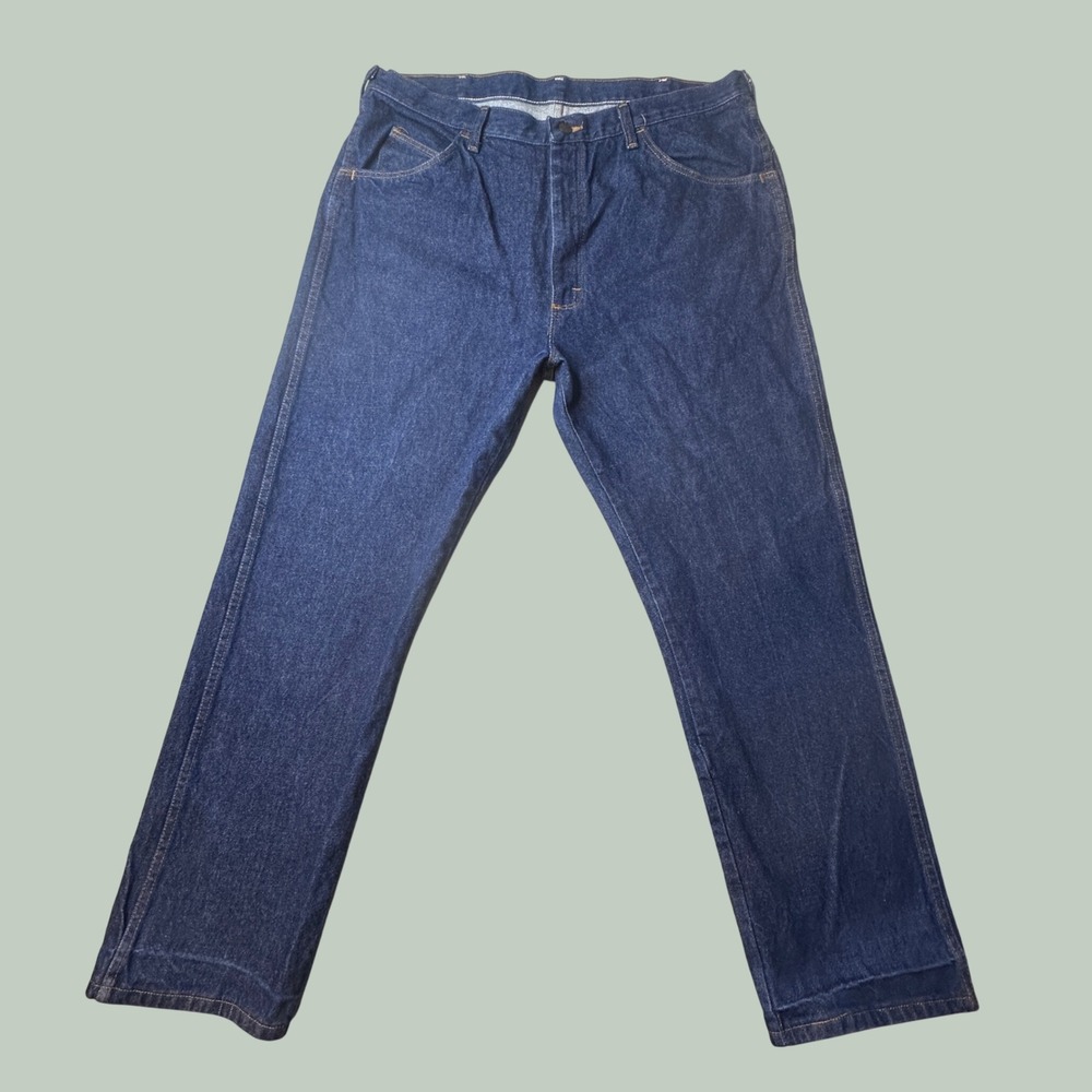 Vintage Rustler Jeans Mens 40x30 87624NV Dark Wash Blue Straight Leg Denim